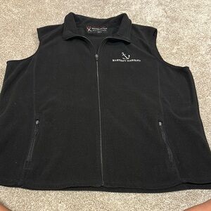 Weather Tex Black Fleece Vest with Martha’s Vineyard logo